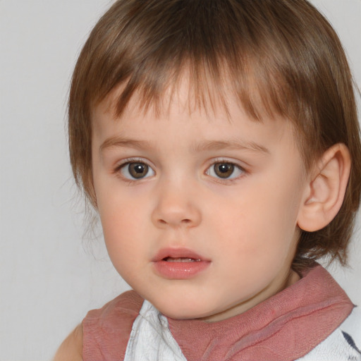 Neutral white child male with medium  brown hair and brown eyes