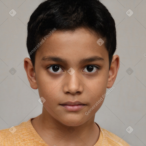 Neutral white child male with short  brown hair and brown eyes