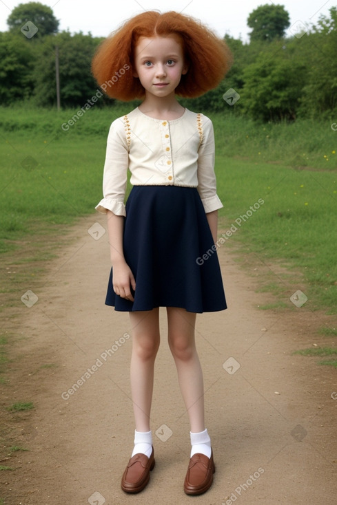 Romanian child girl with  ginger hair