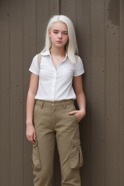 British teenager girl with  white hair