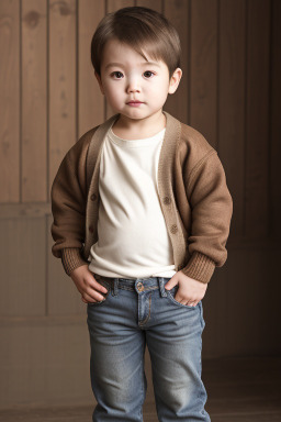 South korean infant boy with  brown hair