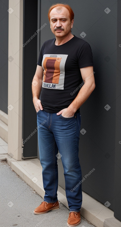 Turkish middle-aged male with  ginger hair