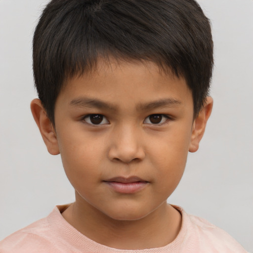 Neutral white child male with short  brown hair and brown eyes