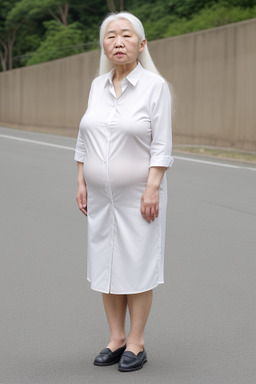 Japanese elderly female with  white hair