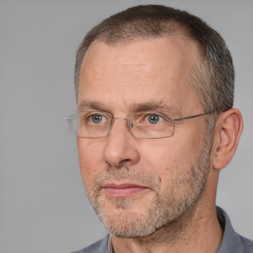 Neutral white adult male with short  brown hair and brown eyes