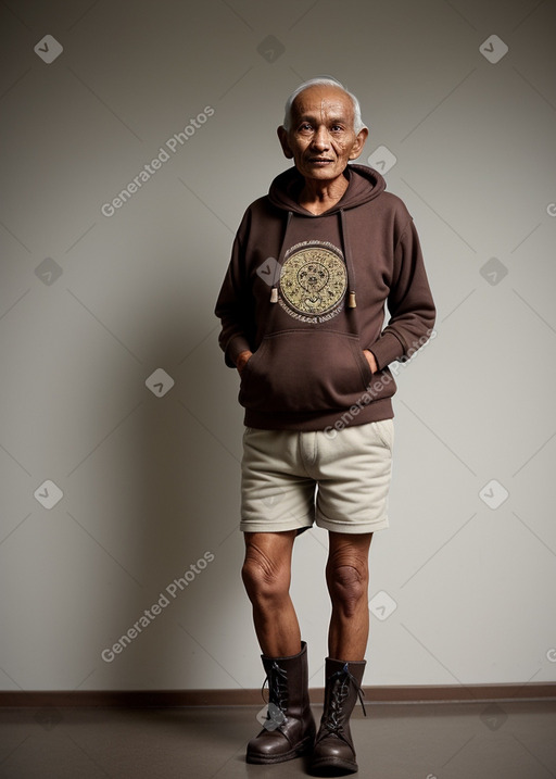 Nepalese elderly male with  brown hair