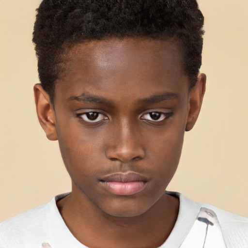 Neutral black young-adult male with short  brown hair and brown eyes