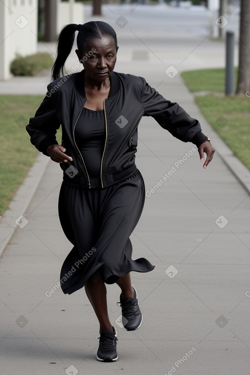 Elderly female with  black hair