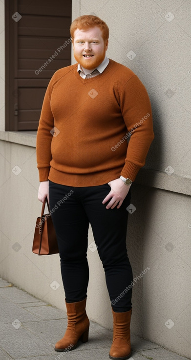 Belgian young adult male with  ginger hair