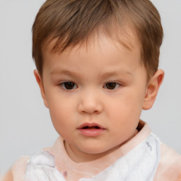 Neutral white child male with short  brown hair and brown eyes