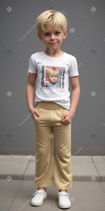 Austrian child boy with  blonde hair