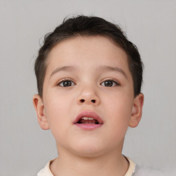 Neutral white child male with short  brown hair and brown eyes