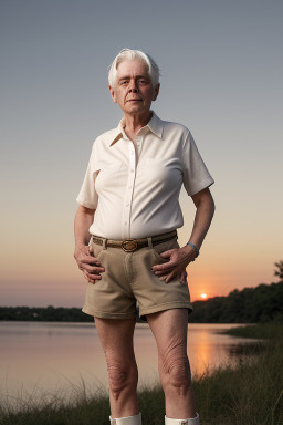 Elderly non-binary with  white hair