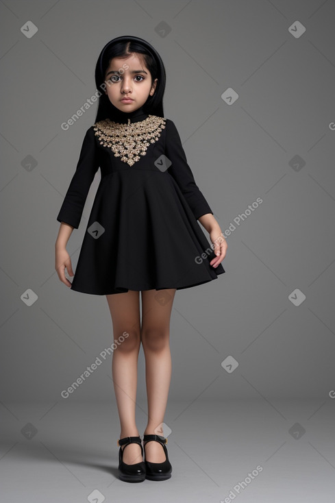 Qatari child female with  black hair