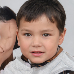 Neutral white child male with short  brown hair and brown eyes