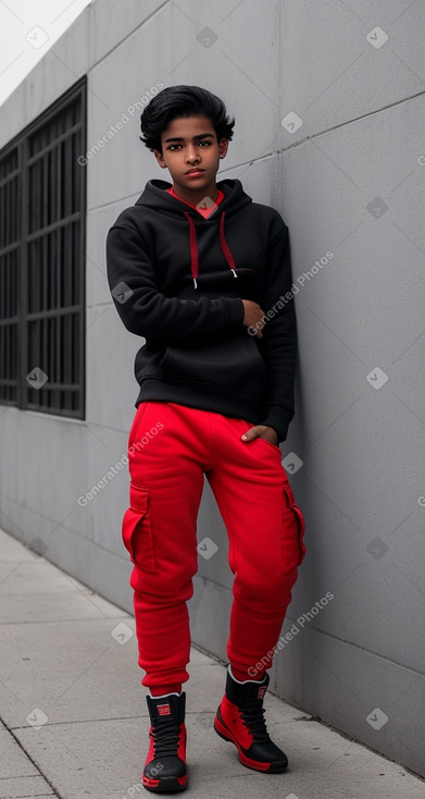 Dominican teenager boy with  black hair