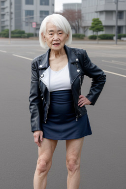 Japanese elderly female with  white hair