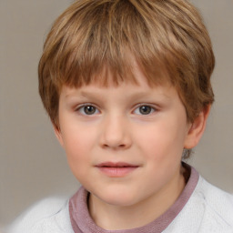 Neutral white child male with short  brown hair and brown eyes