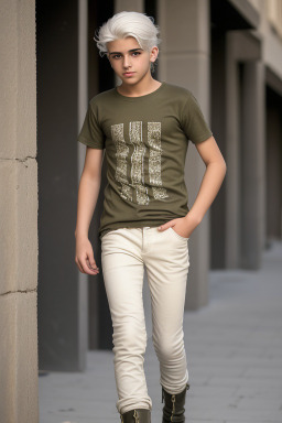 Iraqi teenager boy with  white hair