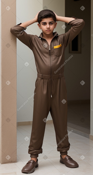 Bahraini teenager boy with  brown hair