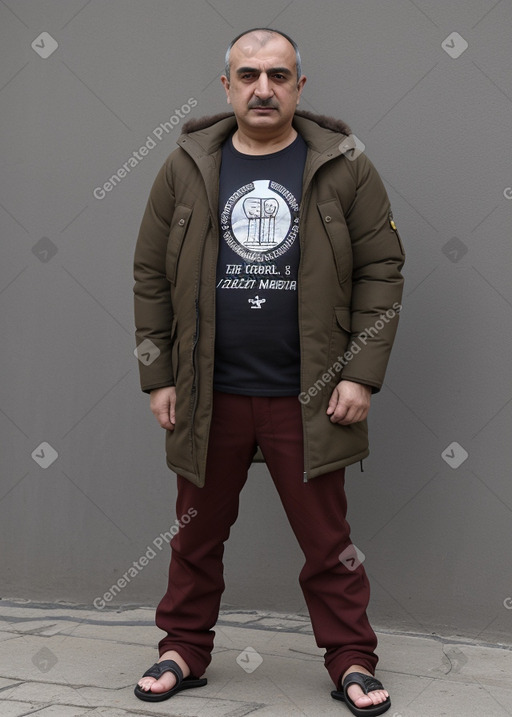 Azerbaijani middle-aged male with  brown hair