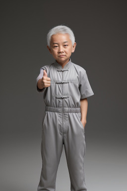 Chinese child male with  gray hair