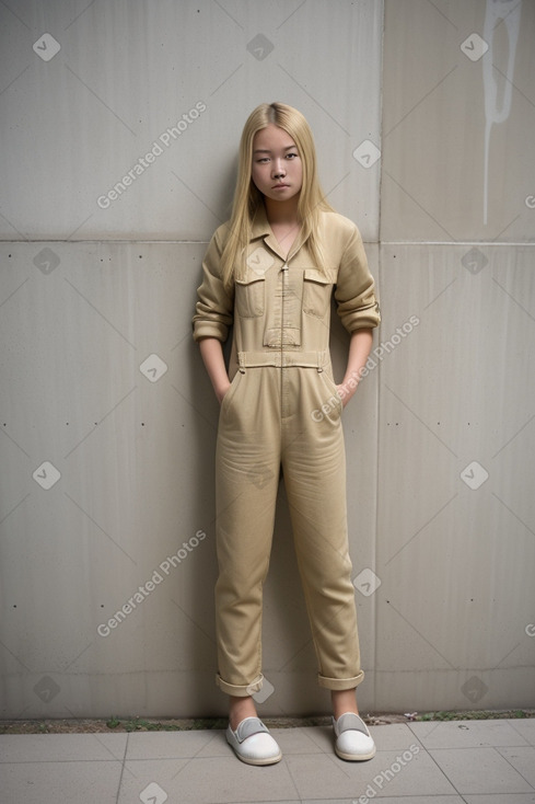 Chinese teenager female with  blonde hair