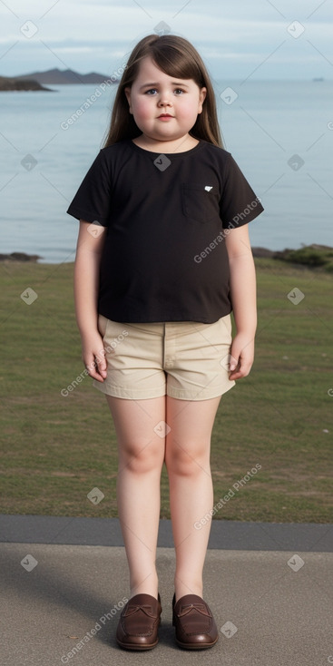 New zealand child girl with  brown hair