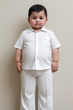 Uzbek infant boy with  white hair