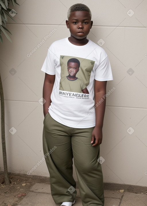 African teenager boy with  white hair