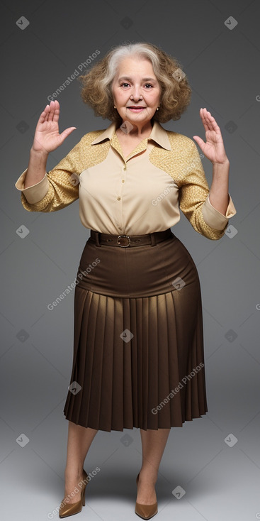 Elderly female with  brown hair