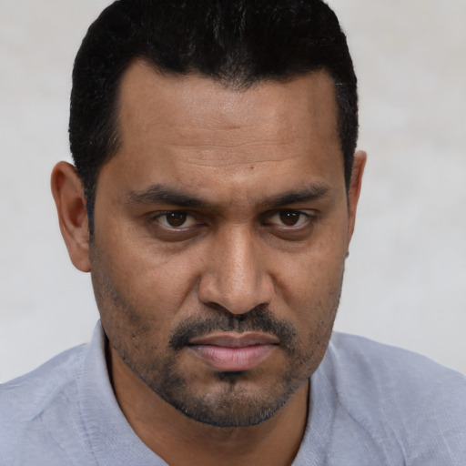 Neutral white adult male with short  brown hair and brown eyes