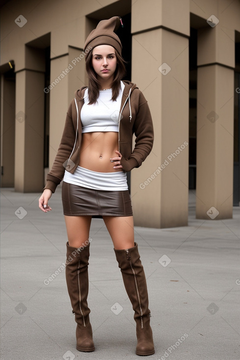 Italian young adult female with  brown hair