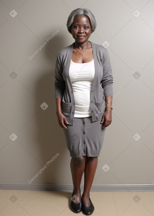 Ugandan middle-aged female with  gray hair