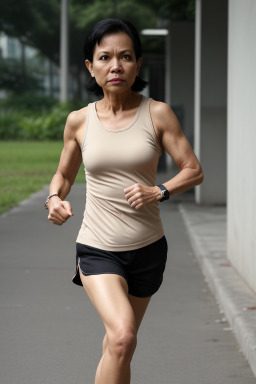 Malaysian middle-aged female with  black hair