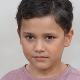 Neutral white child male with short  brown hair and brown eyes