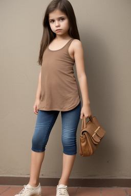 Paraguayan child girl with  brown hair