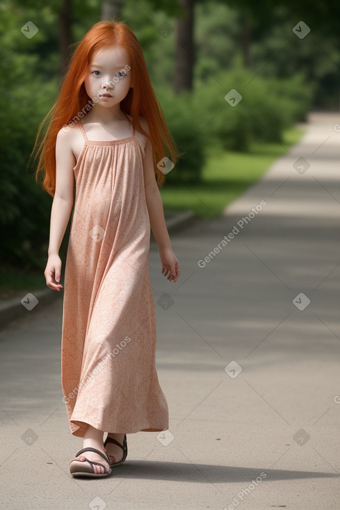 Chinese child female with  ginger hair