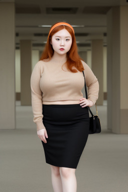 Korean adult female with  ginger hair