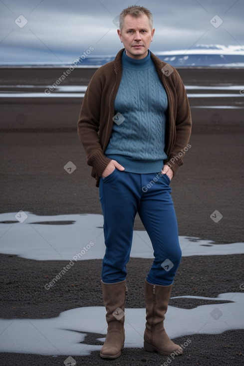 Icelandic 45 years male with  brown hair