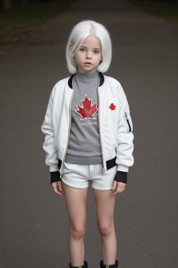 Canadian child girl with  white hair