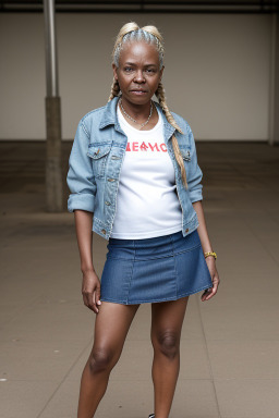 Zimbabwean middle-aged female with  white hair