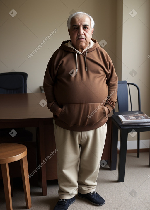 Iranian elderly male with  brown hair