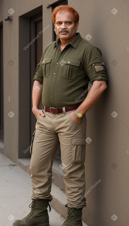 Indian middle-aged male with  ginger hair