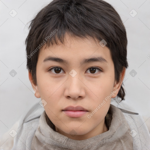 Neutral white young-adult male with medium  brown hair and brown eyes