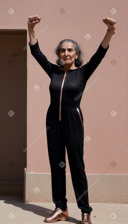 Moroccan elderly female with  black hair