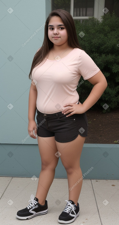 Hispanic teenager girl with  brown hair