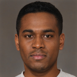 Neutral latino young-adult male with short  brown hair and brown eyes