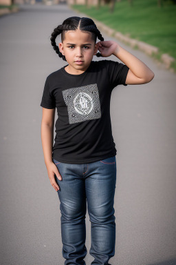 Moroccan child boy with  black hair