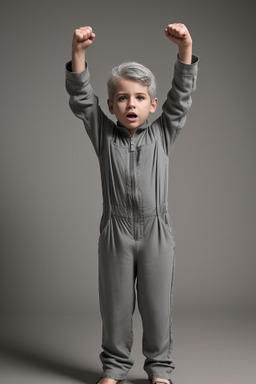 Uruguayan child boy with  gray hair